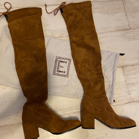 Kaitlyn Pan Over the Knee Brown Suede Slim Boots. Comes with dust bag. - Picture 4 of 6